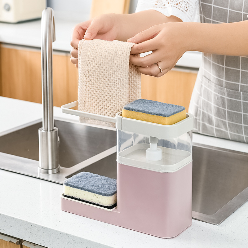 Hộp Đựng Xà Phòng Thông Minh Lấy Xà Phòng Tự Động 2 Tầng Tặng Kèm Miếng Rửa Chén Bọt Biển PaKaSa - Hàng Chính Hãng