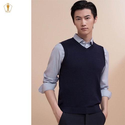 Áo gile len nam nư TRAZ ghile len cao cấp form rộng.