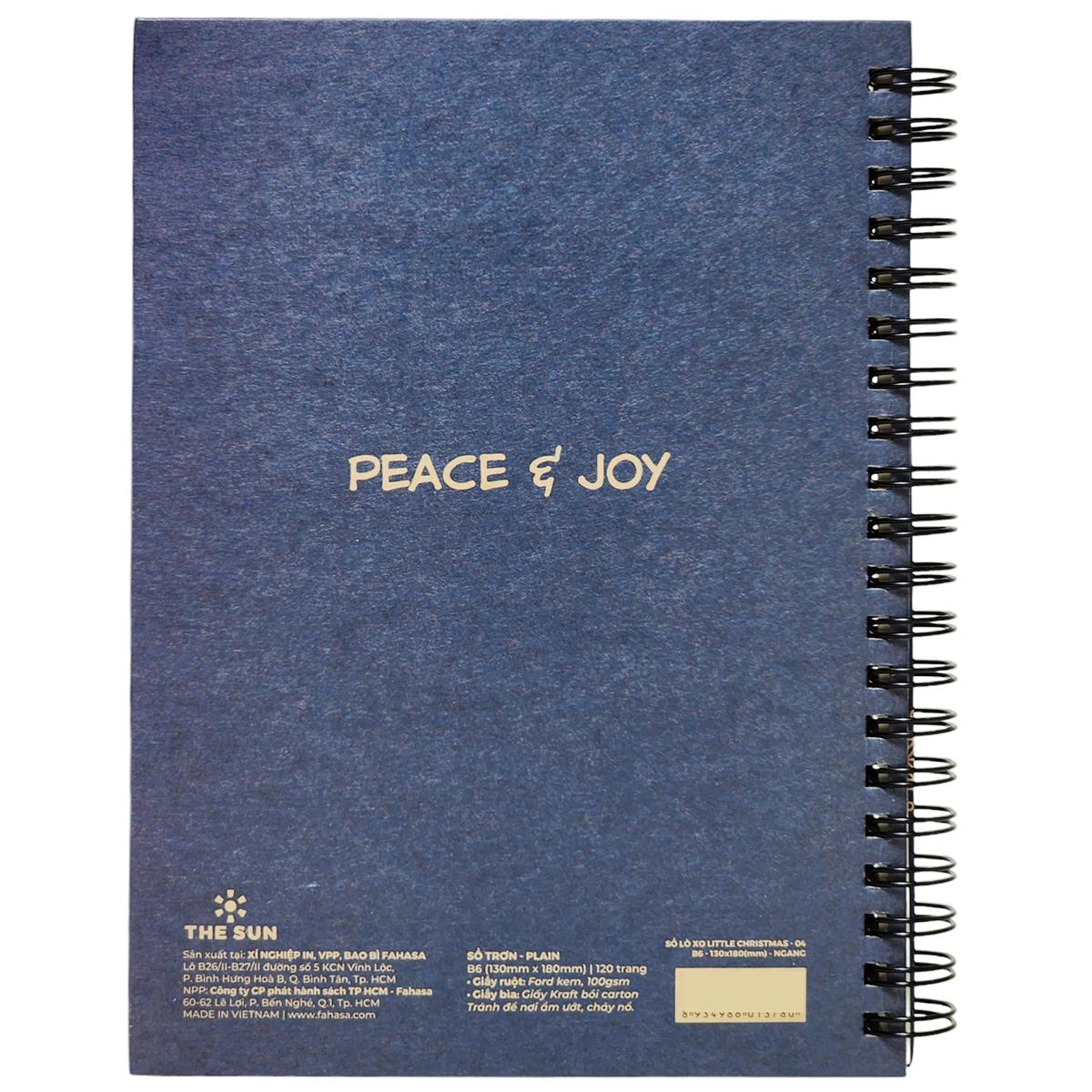 Sổ Lò Xo Little Christmas B6 - Giấy Trơn - 120 Trang 100gsm - The Sun 04 - Màu Xanh Dương