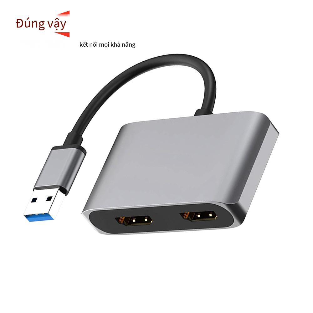 Bộ chuyển đổi USB3.0 sang hdmi kép USB3.0 phong cách mới nhất Hiển thị đồng thời độ nét cao 4k dock mở rộng màn hình kép loại c HUBUSB