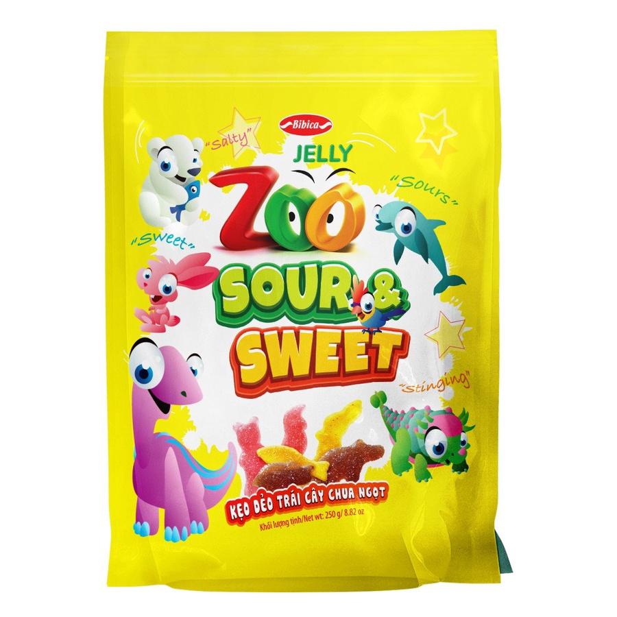 Kẹo dẻo zoo Bibica trái cây chua ngọt 250g