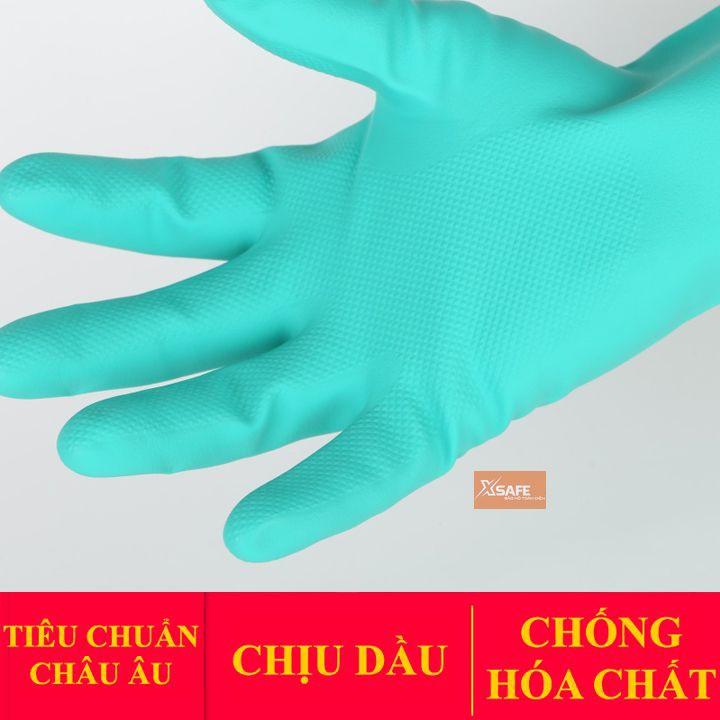 Găng tay chống hóa chất Ansell 37-175 chống hóa chất - dầu nhớt - Axit / cotton thấm hút mồ hôi - tái sử dụng nhiều lần