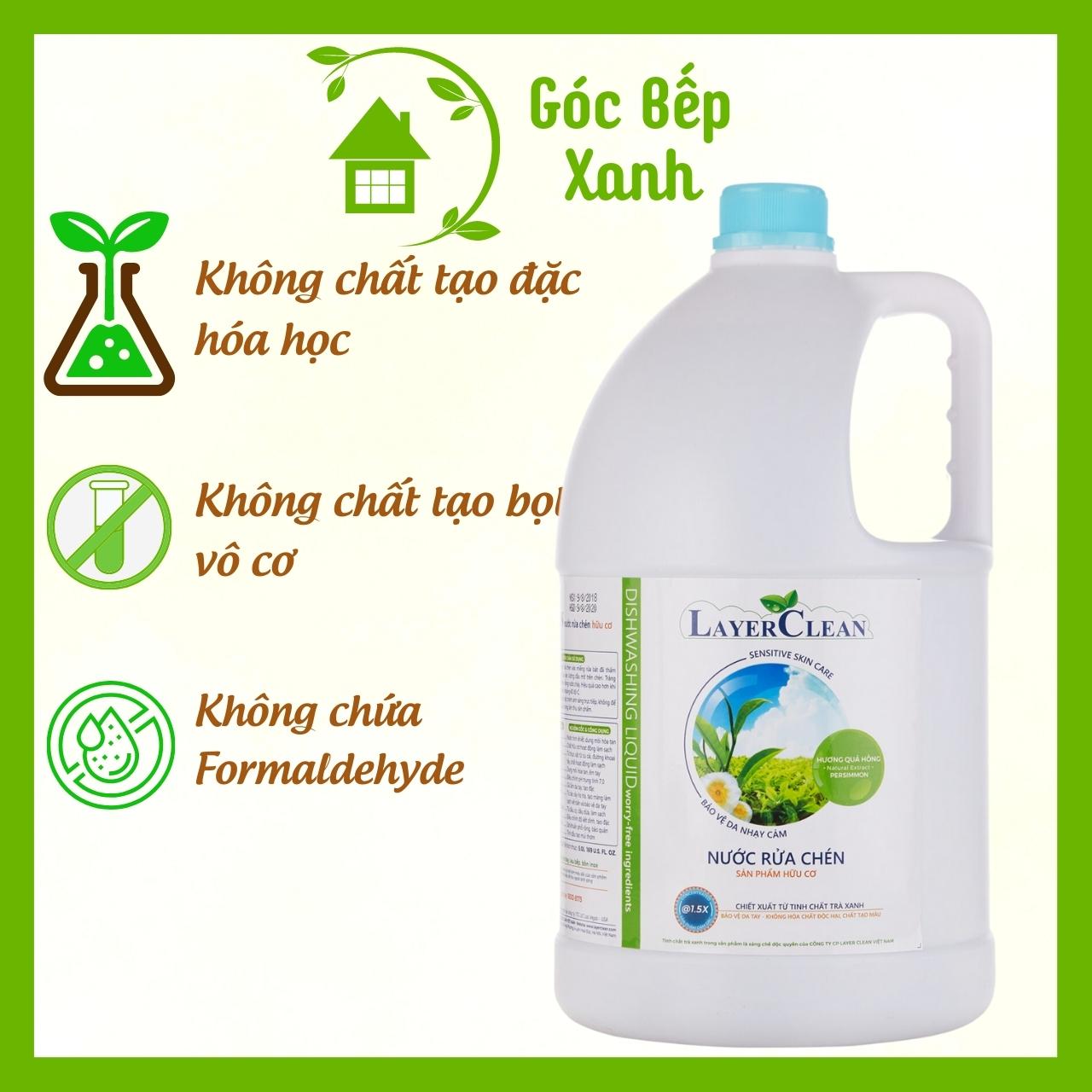 Nước Rửa Chén Layer Clean - Nước Rửa Chén Hữu Cơ - Nước Rửa Chén 5L