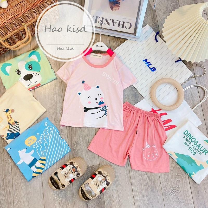 Bộ cộc tay, ngắn tay, bộ đùi chất thun lạnh cho bé trai, bé gái,bé sơ sinh hình con vật dễ thương