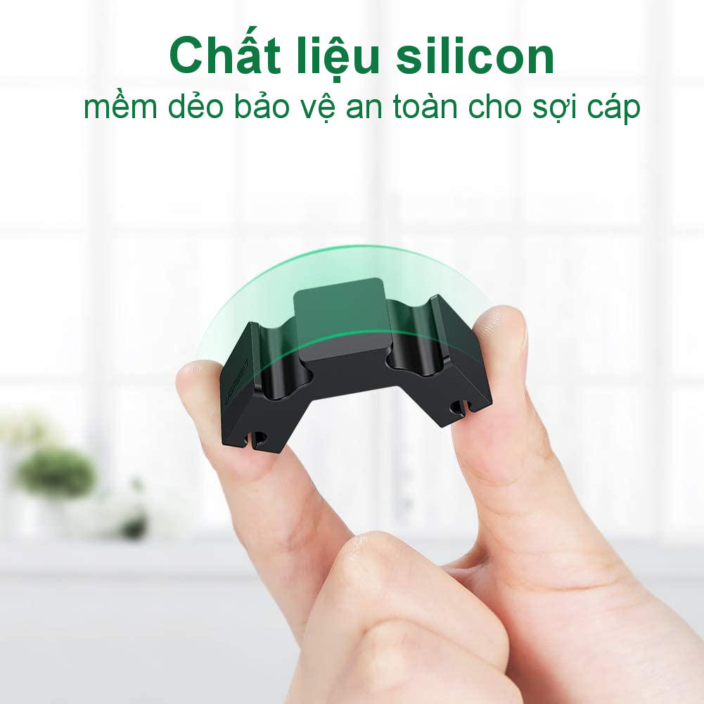 Kẹp cố định dây cáp, dây tai nghe, dây mạng, dây sạc... giúp gọn không gian 3 rãnh và 1 rãnh UGREEN 70585 - Hàng chính hãng