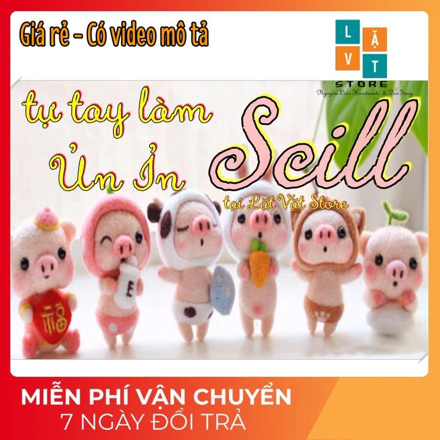KIT LEN CHỌC ỦN ỈN SCILL - Needle Felting Pig - Handmade, Quà Tặng, DIYS