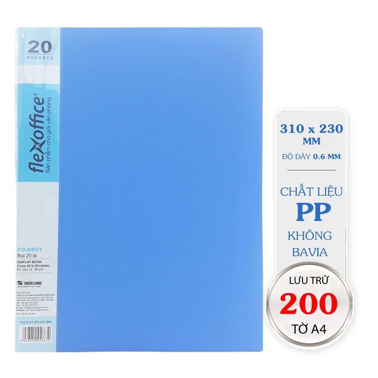 Bìa 20 Lá A4 FO-DB01 Xanh