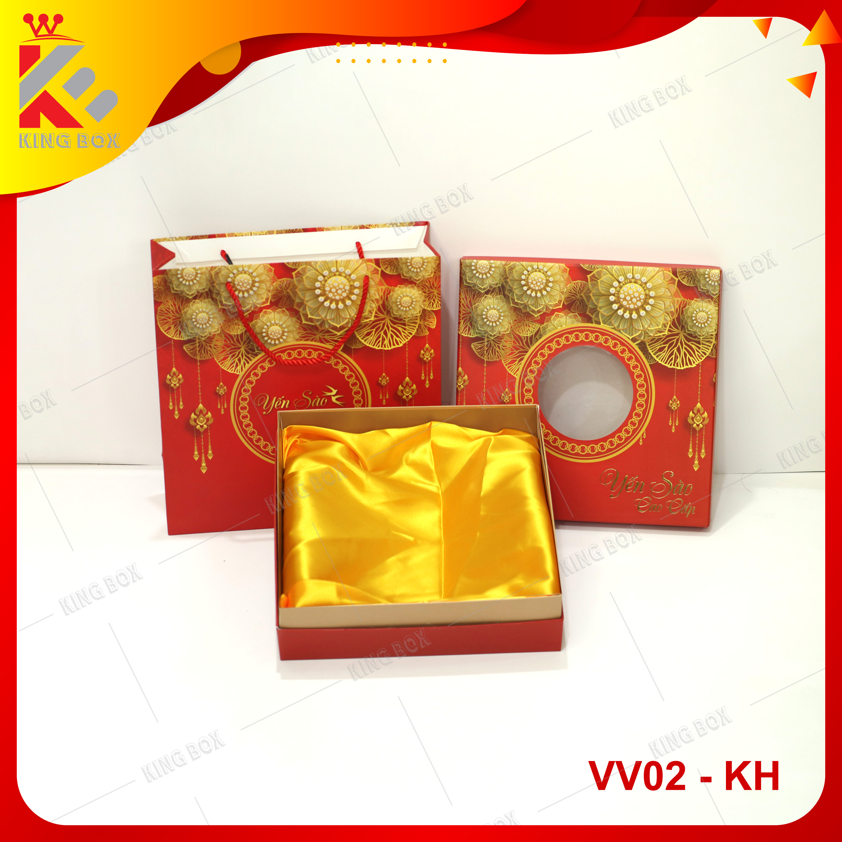 Hộp đựng yến sào cao cấp 100g kèm túi giấy KINGBOX