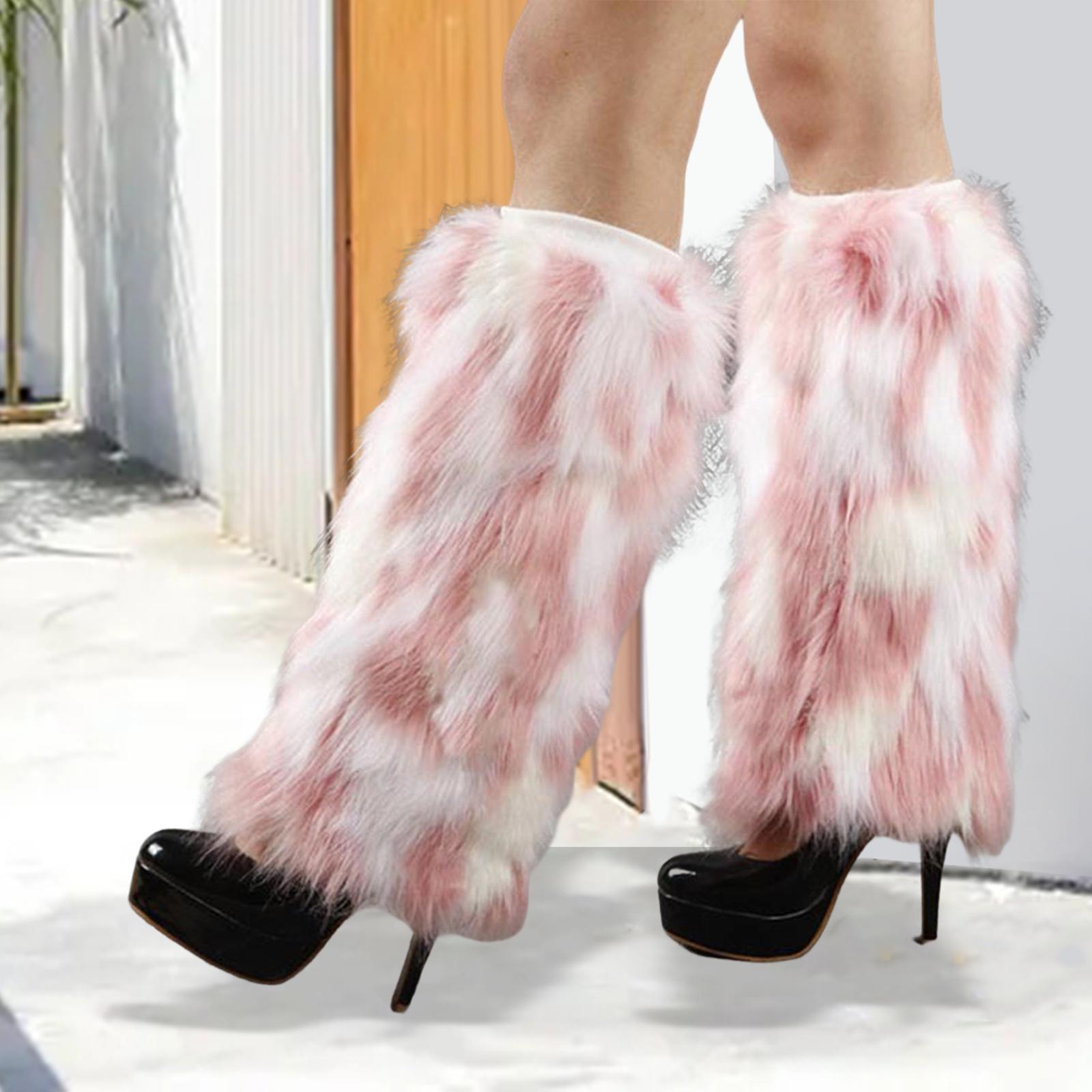 Leg Warmer Boot Shoes Cuffs Covers Faux Furry Leggings Warm Stockings Winter Fashion Boot Sleeves for Womens Adult Party Costumes