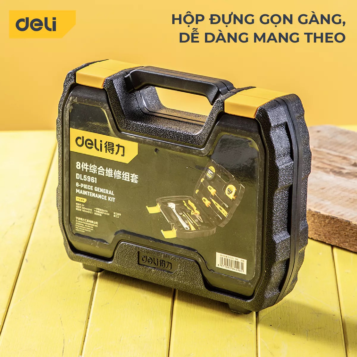Bộ Dụng Cụ Sửa Chữa Đa Năng 116 Chi Tiết Deli Cao Cấp Chính Hãng - Sử Dụng Nhiều Mục Đích, An Toàn, TIện Lợi
