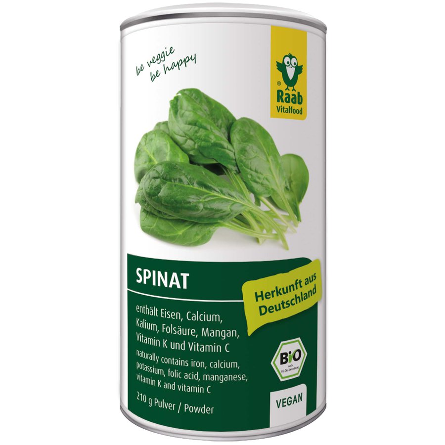 Bột cải bó xôi hữu cơ Raab Organic Spinach Powder 210g