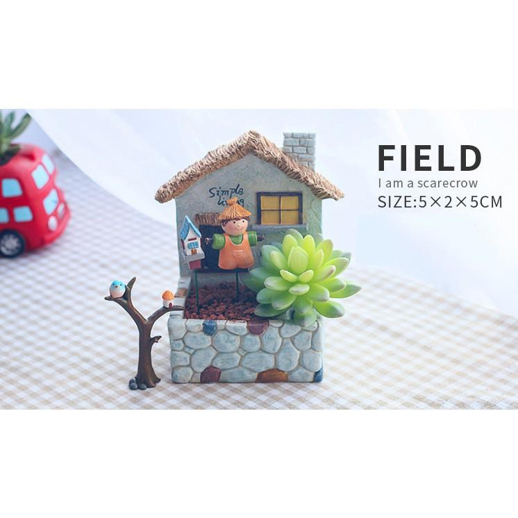 Mô hình người rơm trang trí tiểu cảnh, terrarium quà tặng trang trí