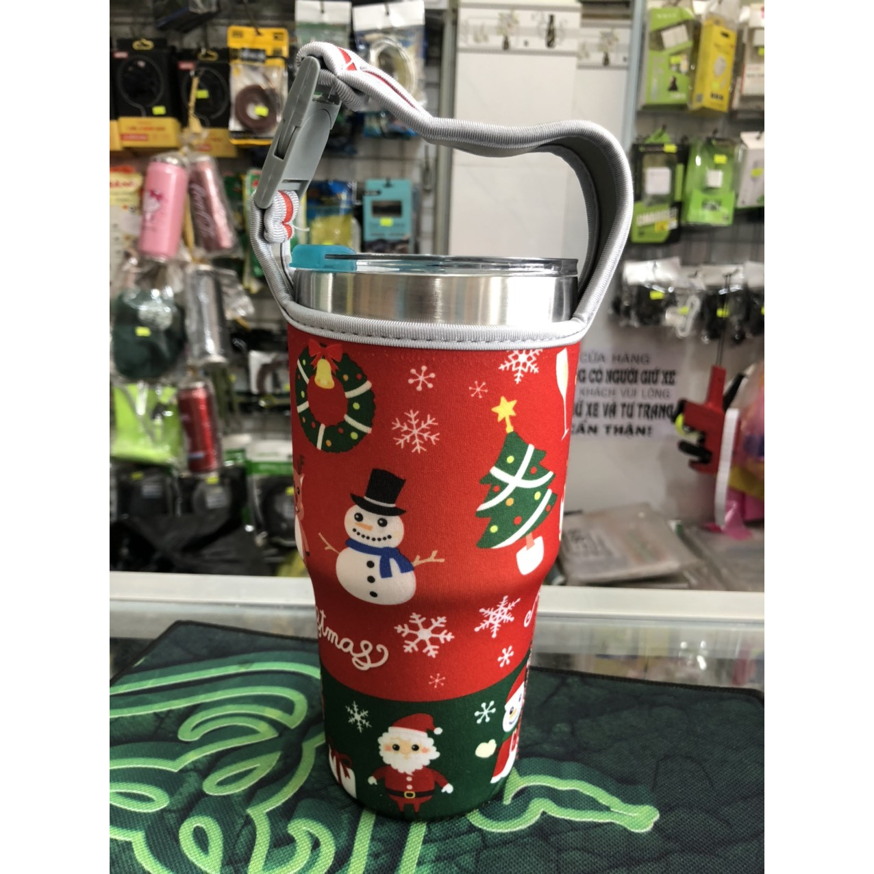 Túi xách cho ly giữ nhiệt 900ml mẫu noel