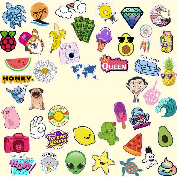 Sticker dán cao cấp DỄ THƯƠNG - VUI VẺ Cực COOL ms#100