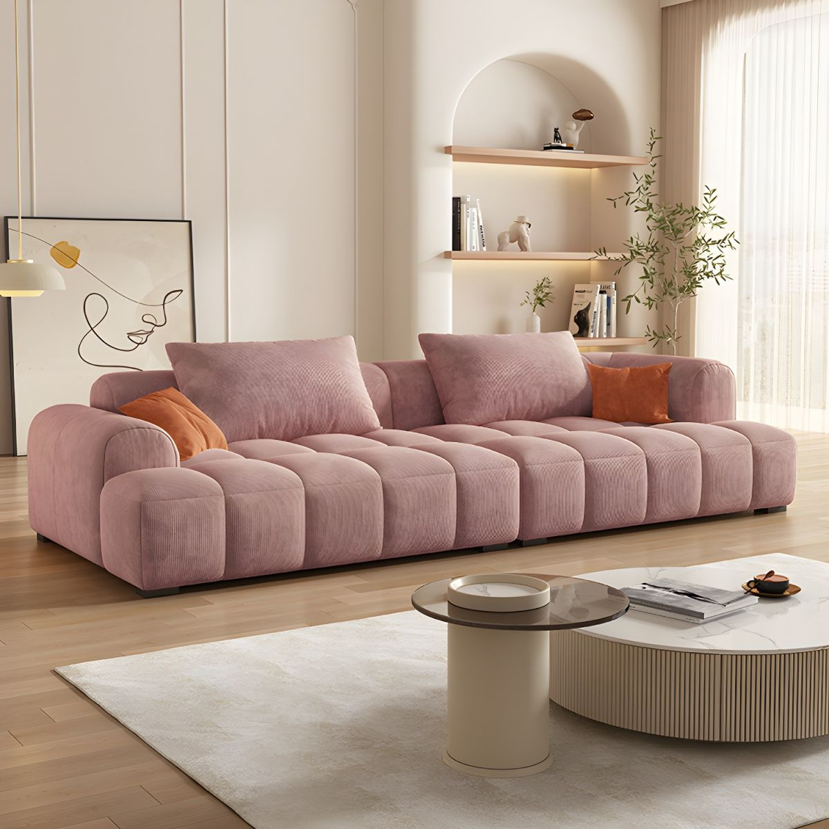Sofa băng phong cách Hàn Quốc bọc nhung hiện đại BMSF39 Tundo Kích thước 2m x 85cm