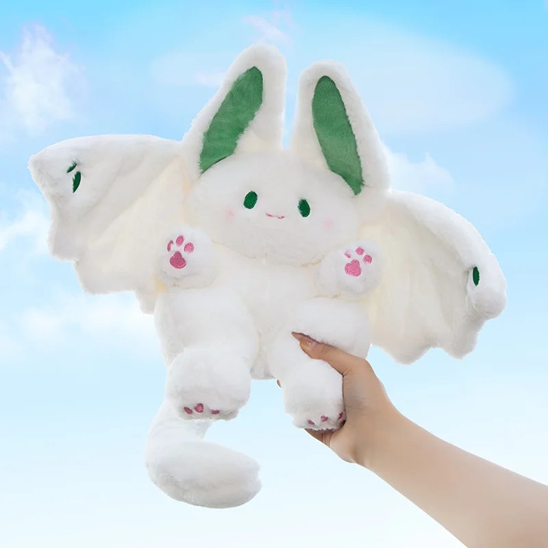 Thú nhồi bông dơi thỏ trắng đáng yêu - Size 35cm - Quà tặng gấu bông thỏ cánh dơi êm mịn.