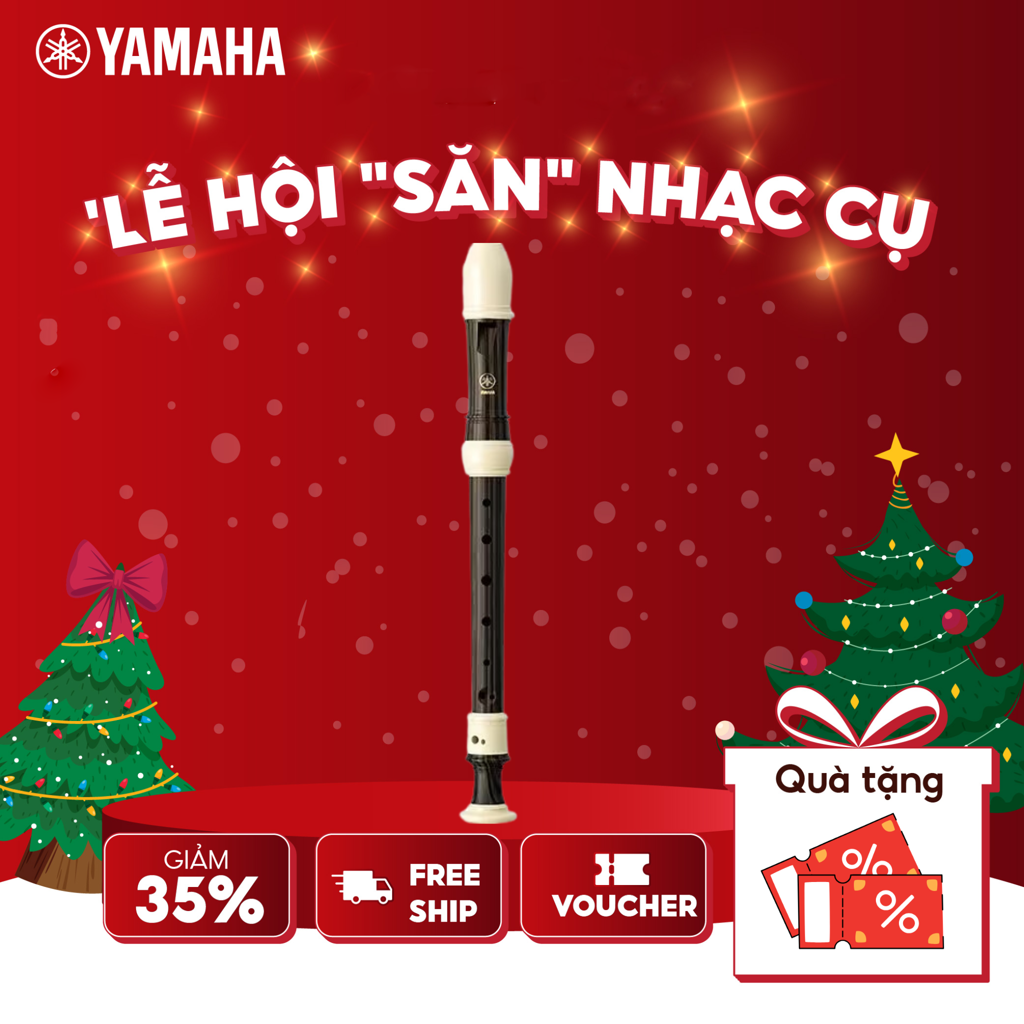 Sáo dọc Recorder Soprano YAMAHA YRS-32BIII kèm túi đựng, dụng cụ vệ sinh, kem bôi khớp nối - Nốt thổi Baroque, tiêu chuẩn giáo dục quốc tế