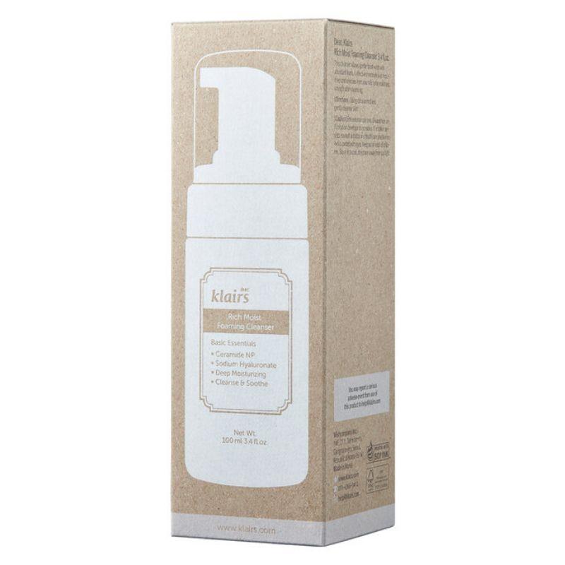 Sữa rửa mặt dạng bọt Klairs Rich Moist Foaming Cleanser 100ml - dưỡng ẩm, làm mềm da