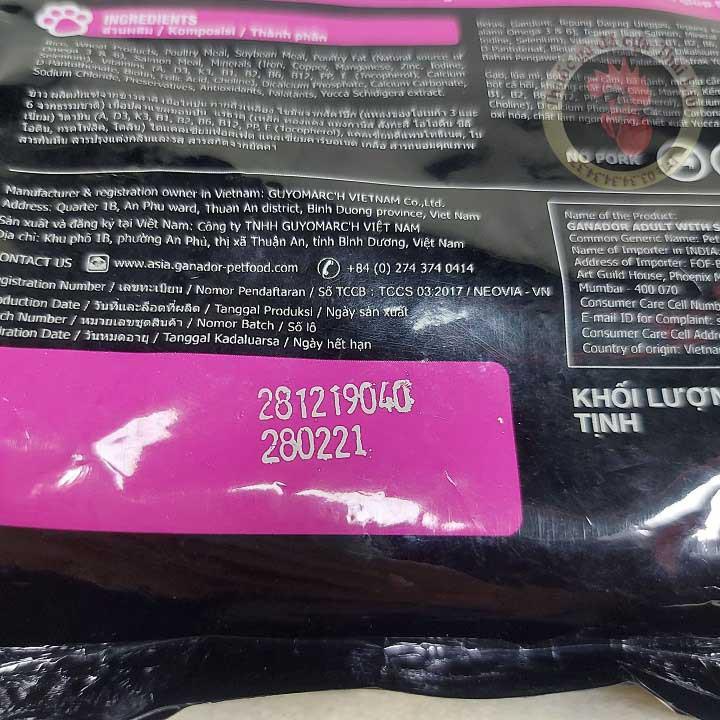Thức ăn cho chó GANADOR - vị cá hồi - 1 gói / 400 gram