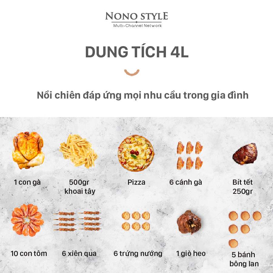 Nồi Chiên Không Dầu BIYI AF611 (4L) - Hàng Chính Hãng - Màu Đen