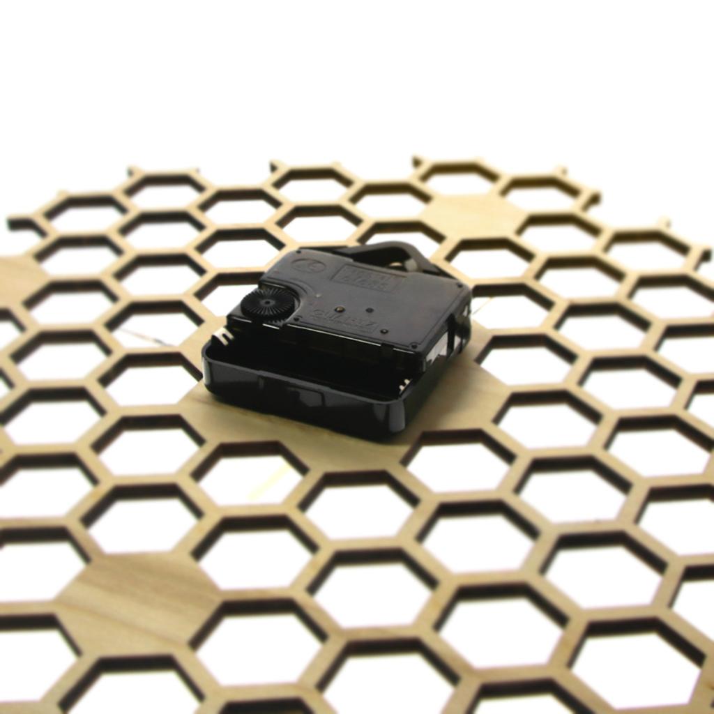 Hexagon Wood Wall Clock Silent Quartz Wall Clocks Living Room Office Decor