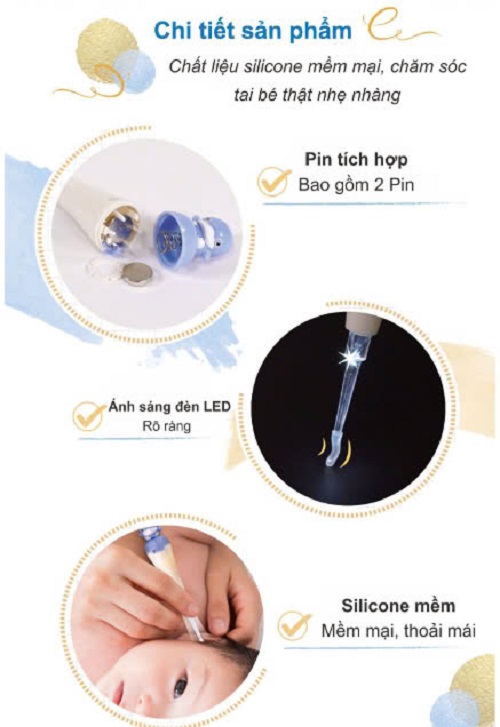 DỤNG CỤ RÁY TAI CHO BÉ CÓ ĐÈN KUKU - KU3036