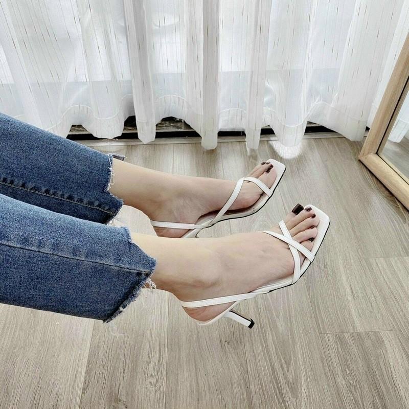 Giày cao gót nữ 7p SLINGBACK 2 DÂY CHÉO MẢNH thanh lịch