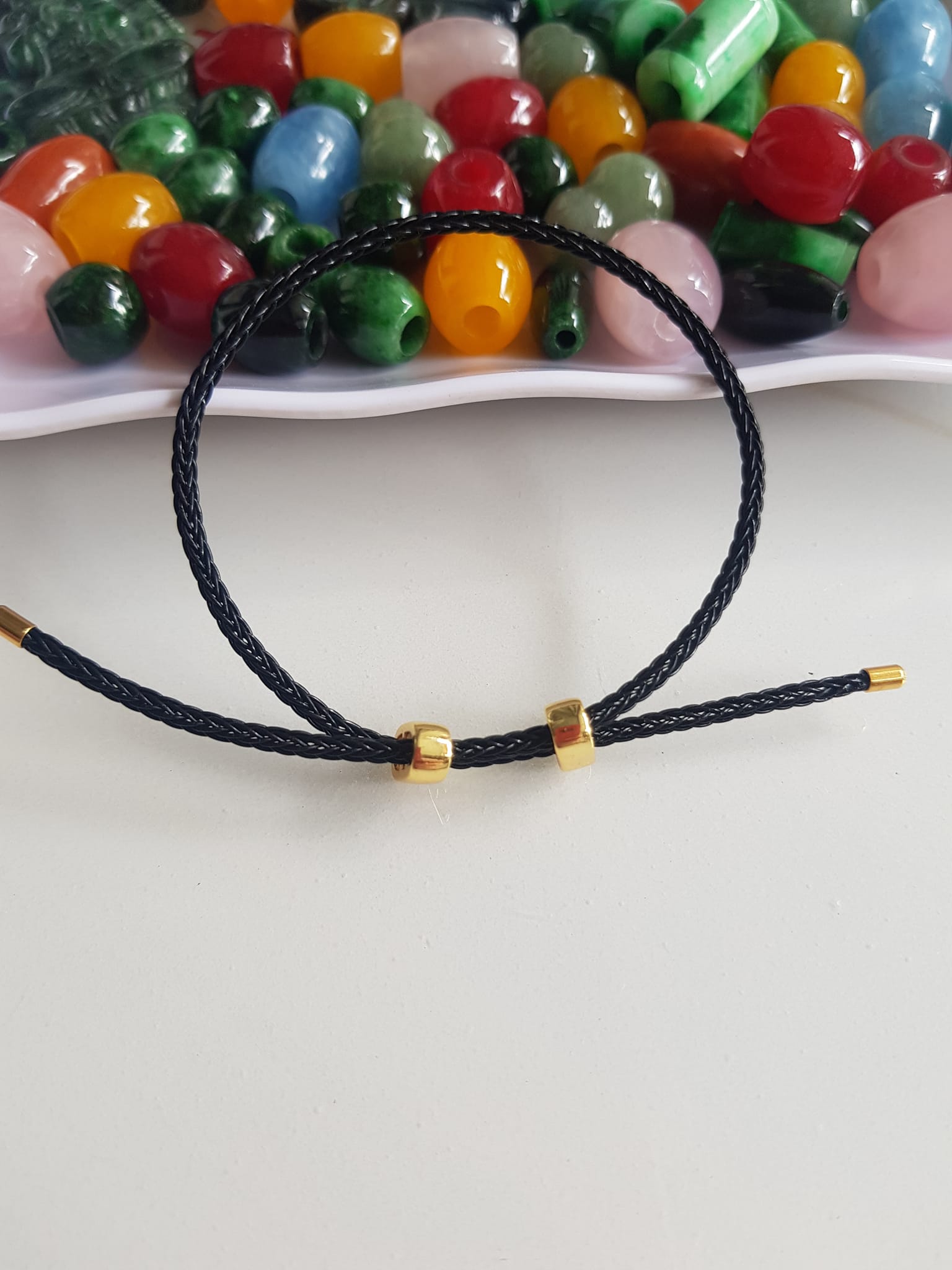 Dây thun ĐEN dẻo phối vòng tay hạt lu thống Size dây ĐEN 2mm Nữ đã có hạt lu thống thì đây chính là sợi dây thun phối với hạt lu thống đeo xinh ạ