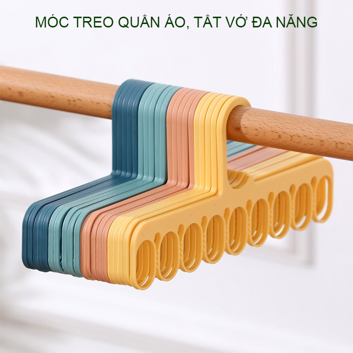 Combo 5 móc treo quần áo, vớ tất, đồ lót đa năng, bằng nhựa PP
