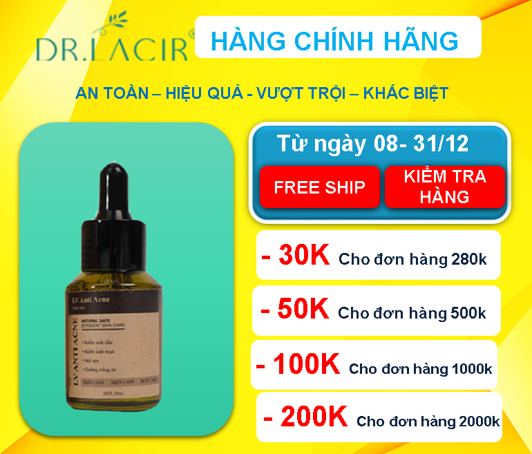 [[ Tinh Chất Mụn ]] - hỗ trợ Trị Mụn, Trắng Da, Tái Tạo Da, Se Khít Lỗ Chân Lông - Hàng Chính Hãng Dr Lacir