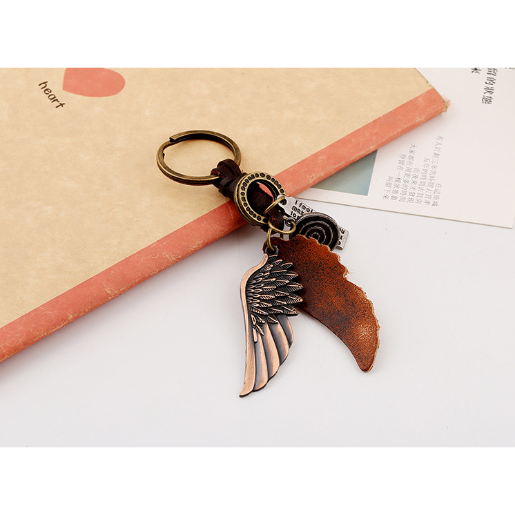 Móc Khóa Kim Loại Cao Cấp Cánh Thiên Thần - Móc Khóa Nam Cổ Điển Âu Mỹ Angel Wings Vintage Keychain