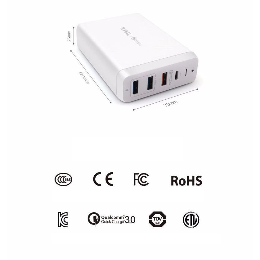 Adapter sạc đa cổng JCPAL cho MacBook / iPad / iPhone Usb-C Quick Charge 3.0 - Gia dụng SG