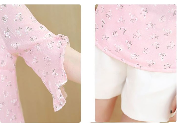 Áo Kiểu Nữ Tay Loa Hoa Nhí MS0093A