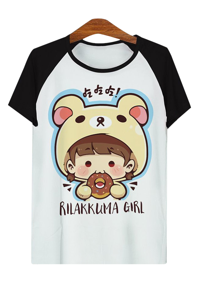 Áo thun tay màu Cô bé Rilakkuma ATCP165