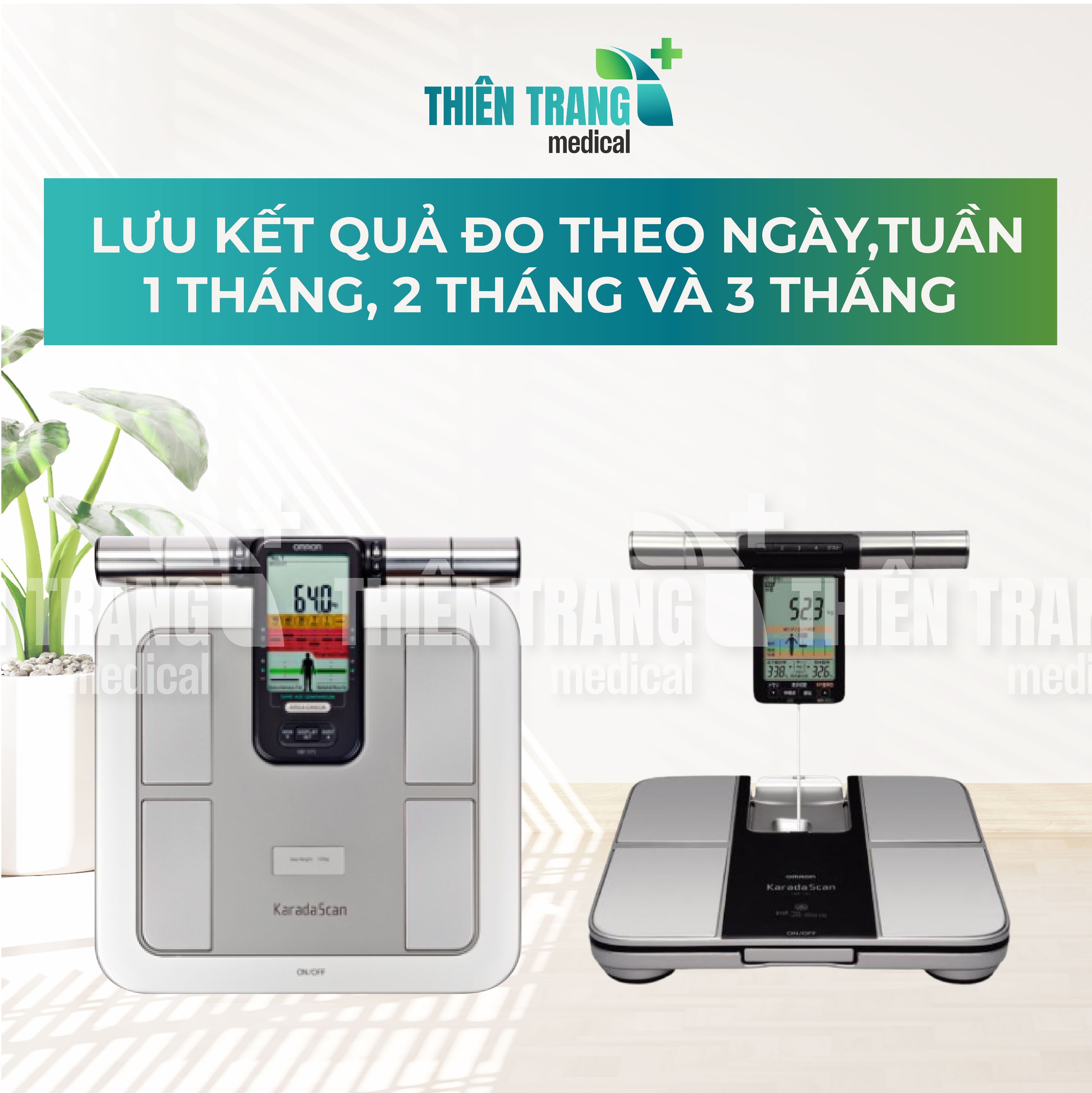 Máy đo thành phần, phân tích lượng mỡ cơ thể Omron HBF-375 Thiên Trang Medical