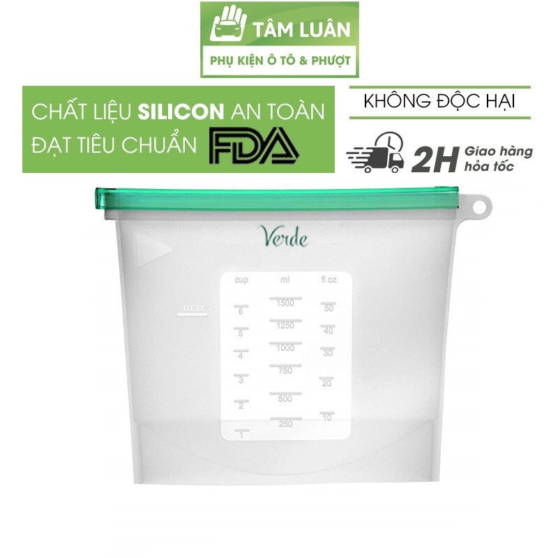 Túi silicon đựng thực phẩm Tâm Luân Verde đạt tiêu chuẩn FDA, an toàn không độc hại, sử dụng được ở nhiệt độ cao