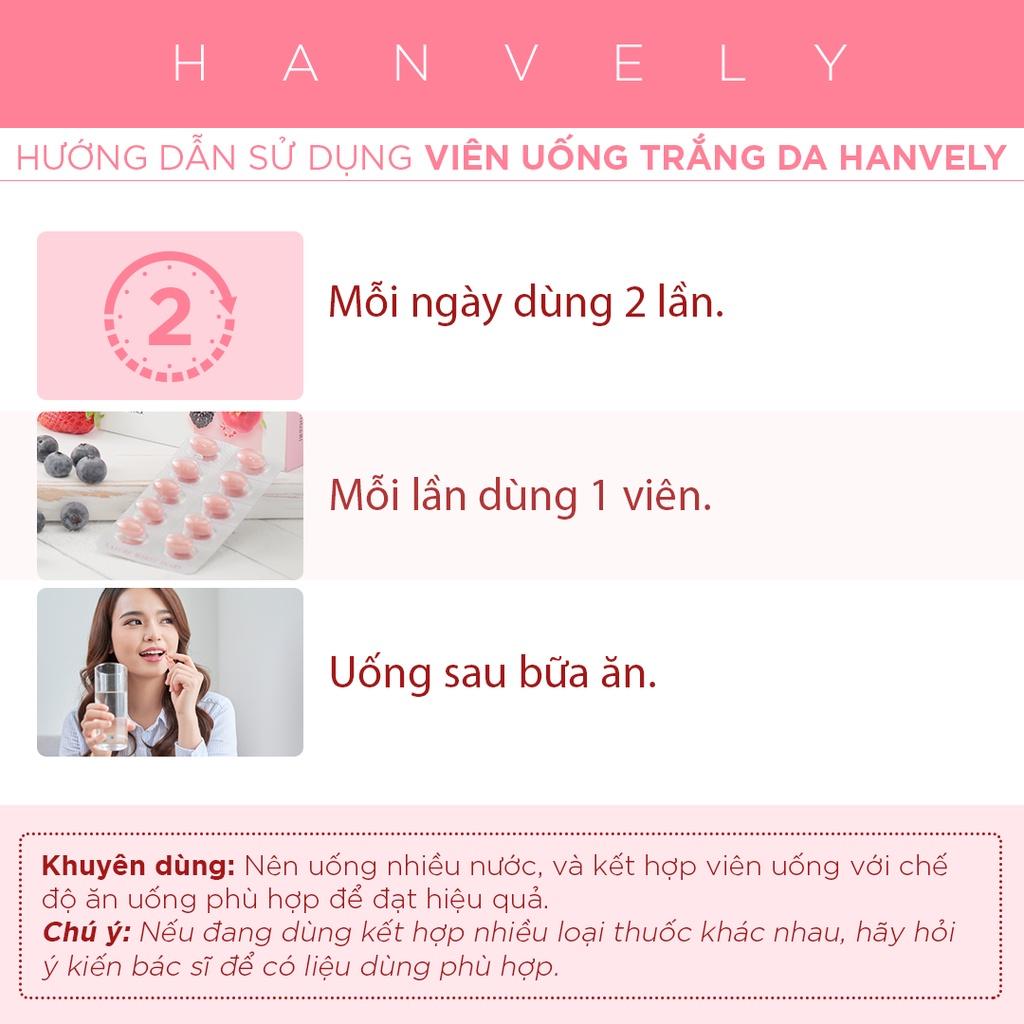 Hộp viên uống trắng da, giảm nám Hanvely Nature White Dairy