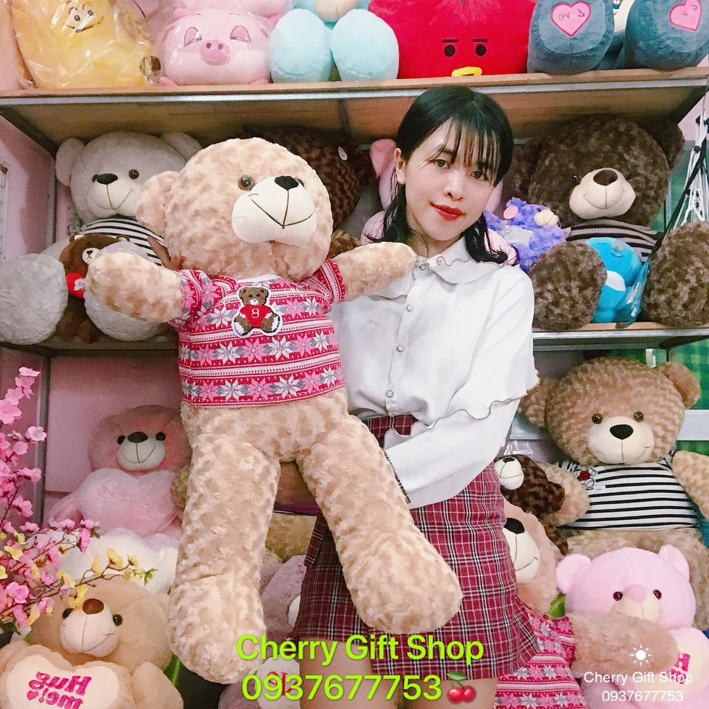 Gấu Bông Teddy Áo Thun Cao Cấp 90cm Ảnh Shop Chụp