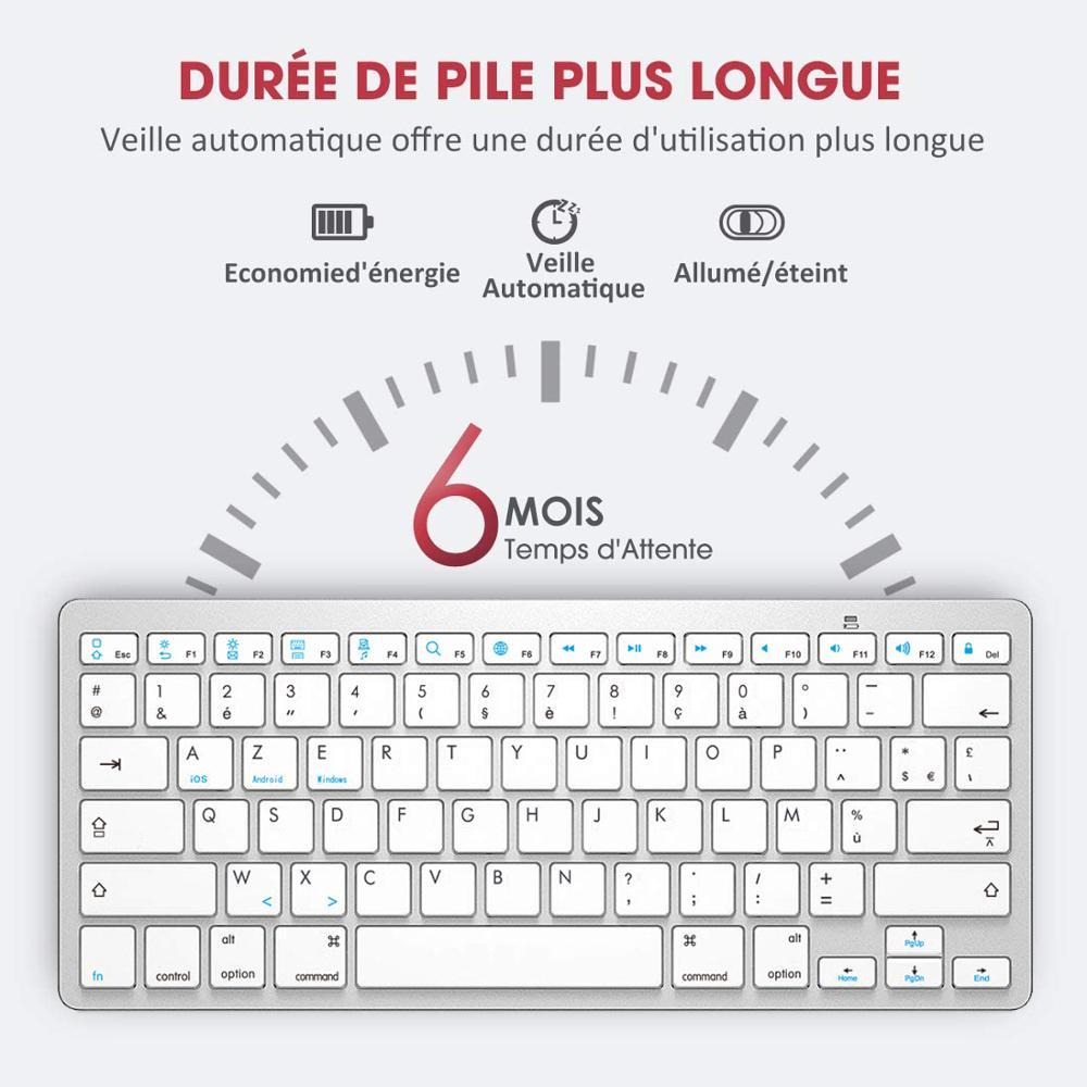 Pháp Nhân Vật Bluetooth Đèn Bàn Phím Di Động Slim Không Dây Bàn Phím Clavier Cho iPad iPhone IOS Android Windows Smart Tivi