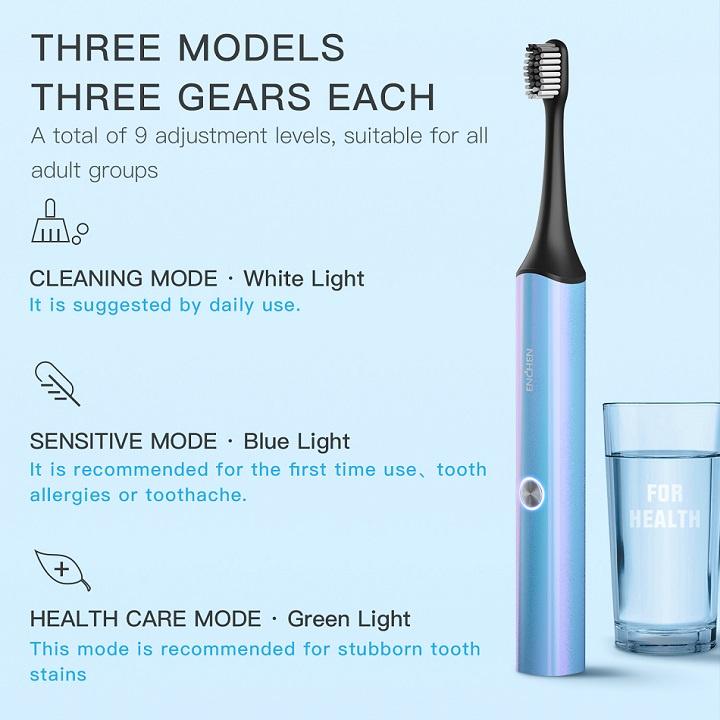 Bàn Chải Đánh Răng Tự Động Enchen Sonic T + IPX7 Chống Thấm Nước Sạc Lại Được