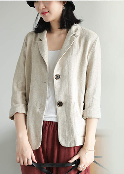 Áo vest Blazer Linen nữ 1 lớp, chất vải linen mềm mại, thời trang thu đông.