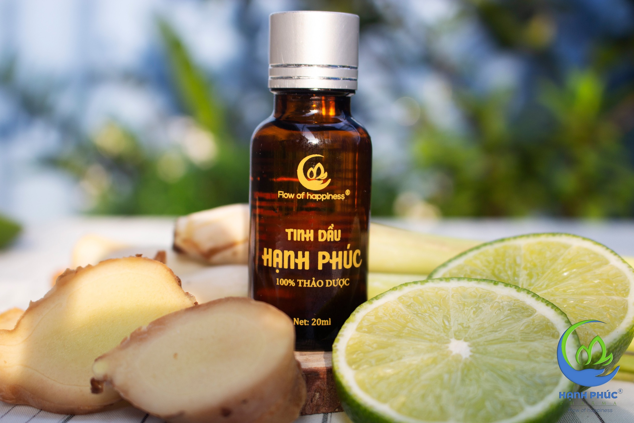 Tinh Dầu Hạnh Phúc 20ml, 100% Thiên Nhiên - Hương Chanh, Sả, Thông, Quế, Tràm Gió - Xông Mũi, Thơm Phòng, Đuổi Muỗi