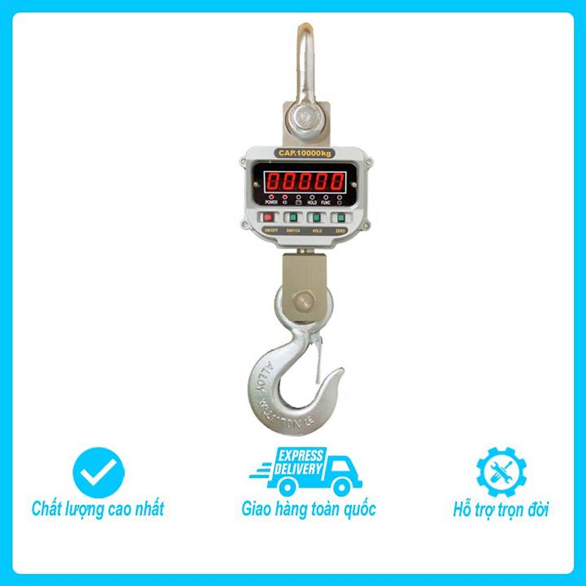 Cân treo điện tử, cân móc cẩu OCS XZ AAE, Mức cân tối đa 10 tấn, độ chia 5kg, Móc treo xoay 360 độ có khóa chống trượt