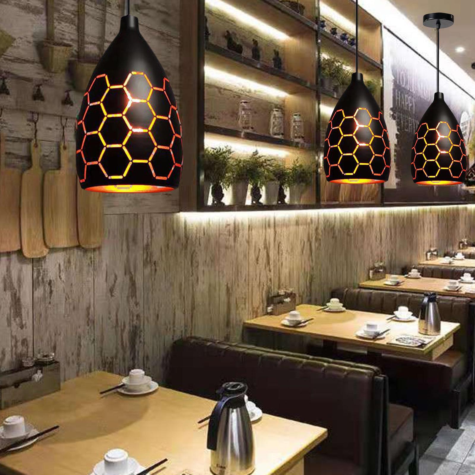 Retro Iron Chandelier LED Lamp Pendant Light Cafe Bedroom Dining Room Decor