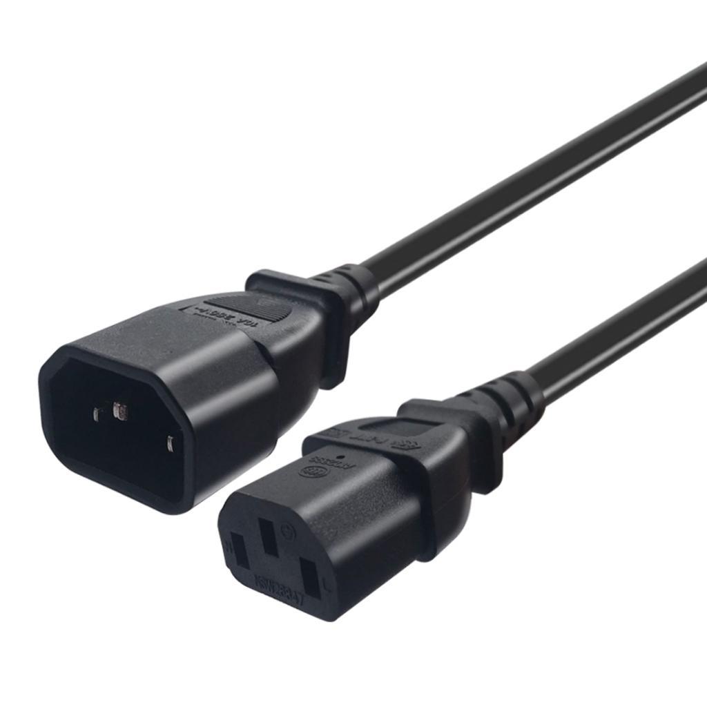 Power Extension Cable IEC 320 C13 Female to C14 Male 2M For PC Computer UPS