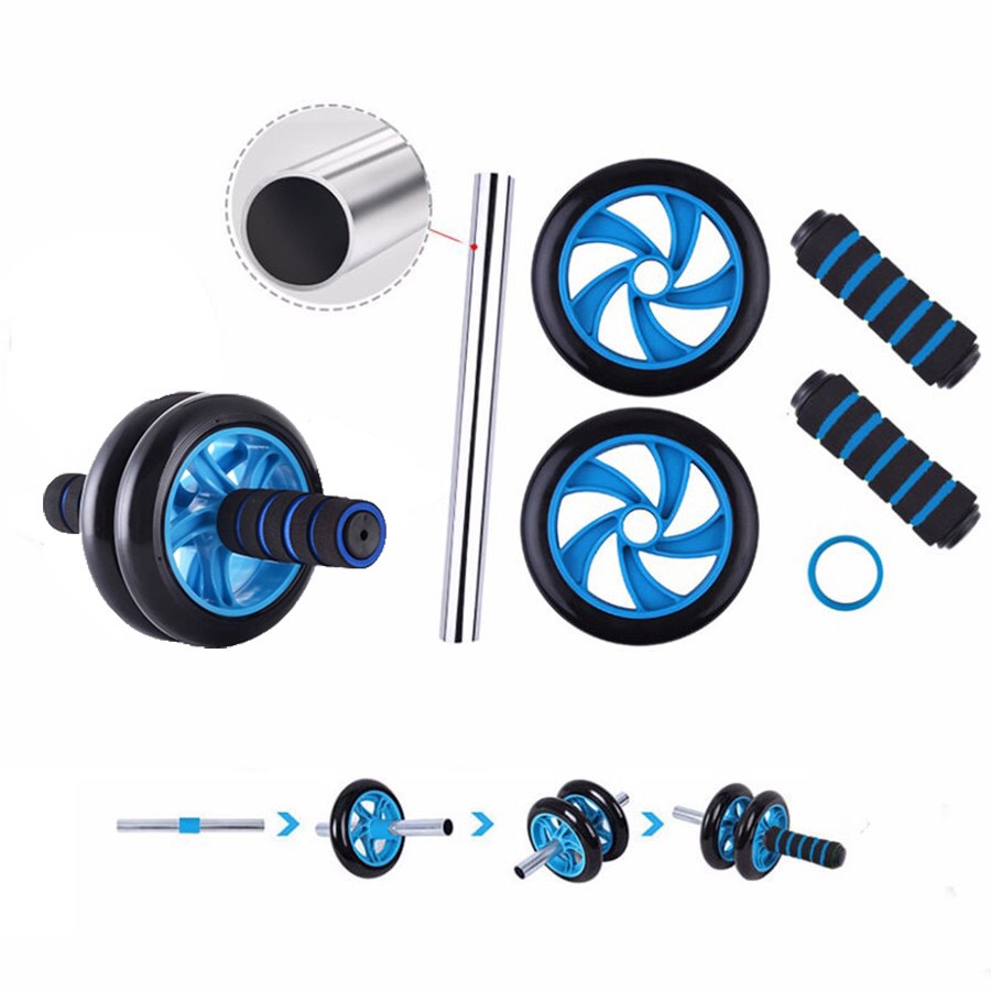 Con Lăn Tập Bụng Giảm Eo 2 Bánh AB Siêu Tiện Dụng Cao Cấp Tặng Kèm Thảm Lót Gối BX02