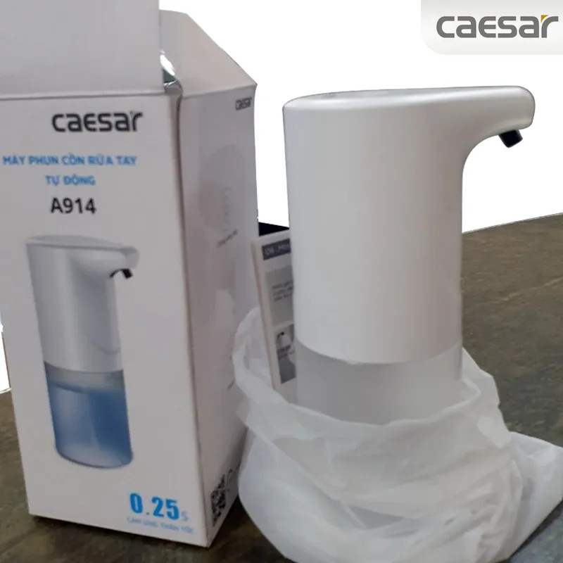 [HÀNG CHÍNH HÃNG] Máy Rửa Tay Tự Động Máy Phun Cồn Sát Khuẩn CAESAR A914 - Dùng cho bệnh viện, trung tâm thương mại, nhà hàng, coffee hoặc gia đình..