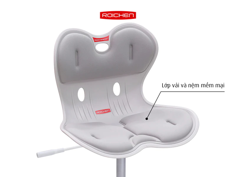 [Ghế Roichen WOW Minh Ngọc] Ghế chỉnh dáng ngồi đúng  có chân xoay Roichen - WOW Hàn Quốc. Màu nâu chân đen