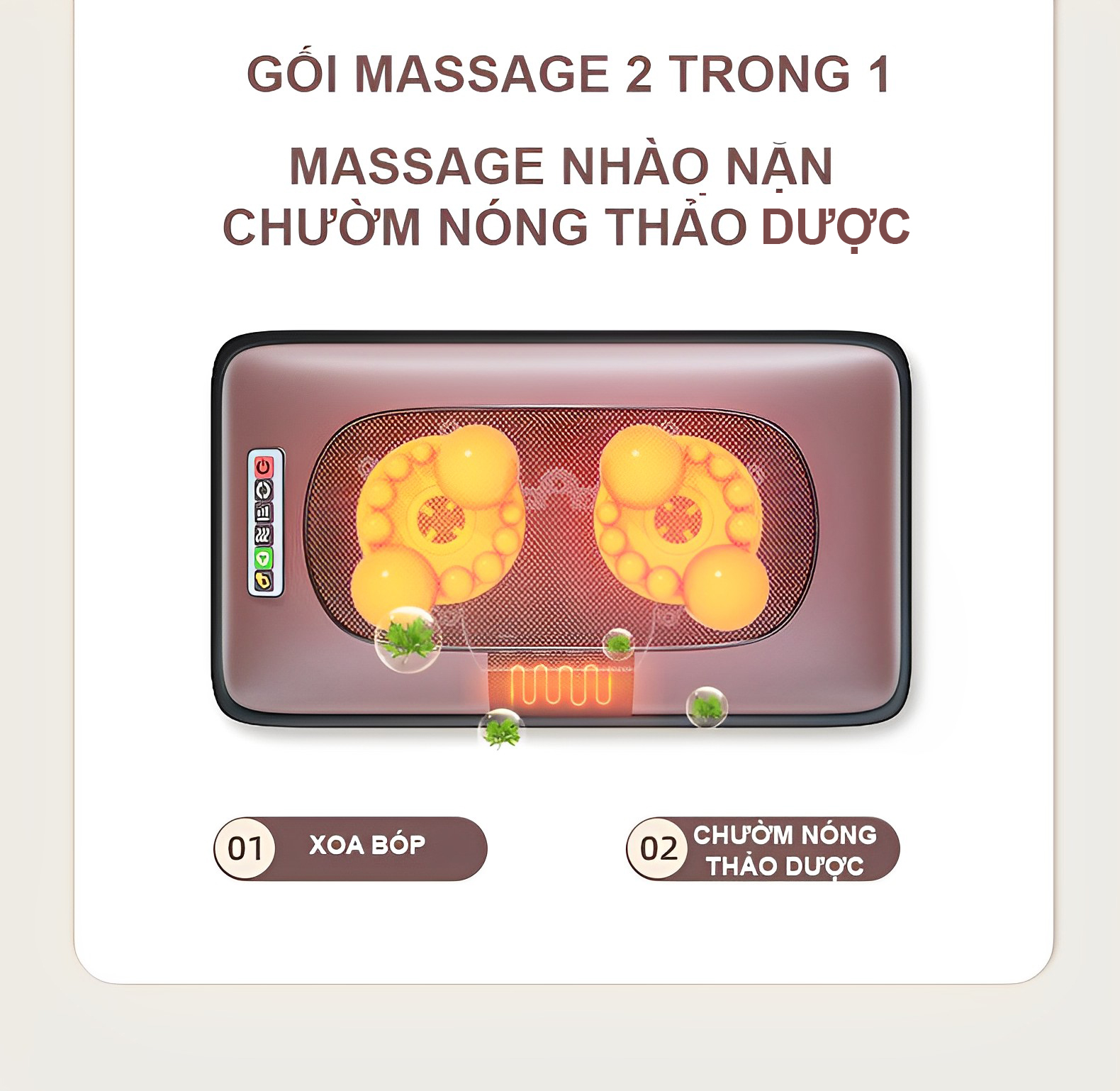 Đệm/Nệm massage toàn thân đa năng cao cấp KASOMA sưởi hồng ngoại có điều khiển Tiếng Việt, Đệm massage trị lưng chườm, bi nam châm