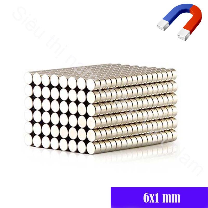 Nam Châm 6x1 6x1.5 6x4 Tròn đường kính 6mm, set 50 viên mỗi loại